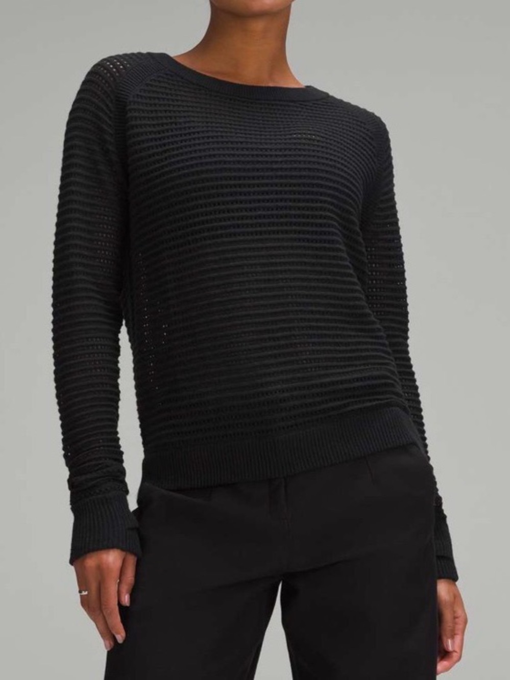 Lululemon Pointelle-Knit Cotton Sweater
Black